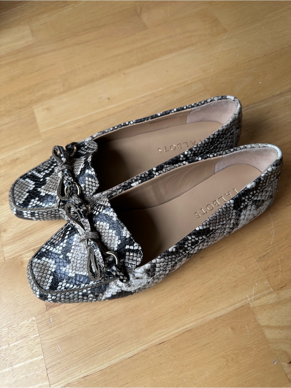 Talbots Black and White Snakeskin Ballet Flat